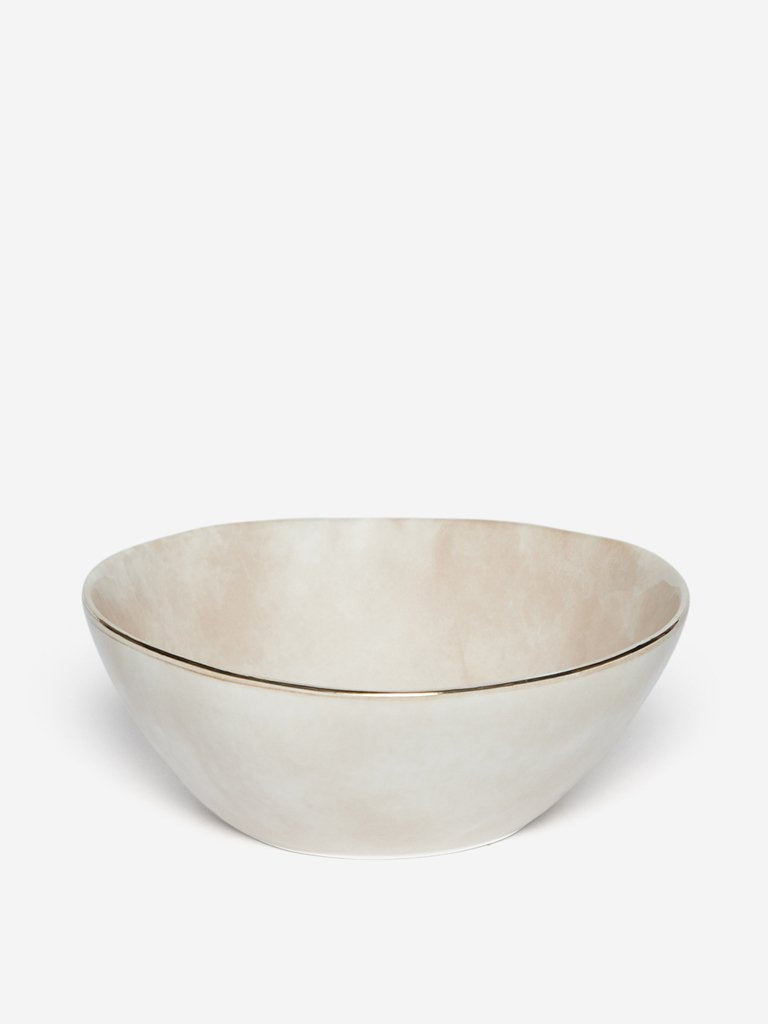 Westside Home Light Beige Porcelain Bowl