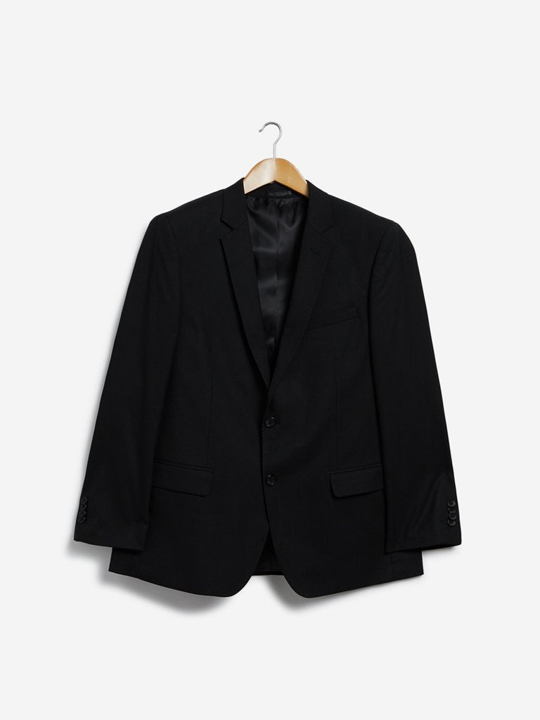 WES Formals Black Relaxed Fit Blazer