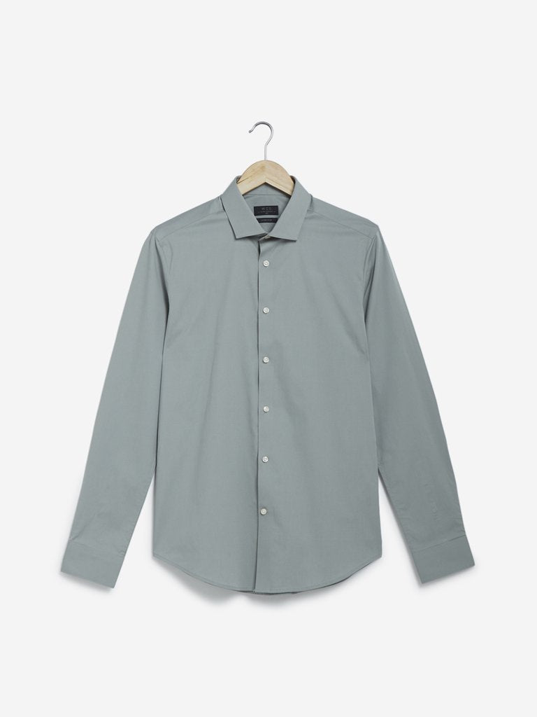 WES Formals Olive Ultra Slim Fit Shirt