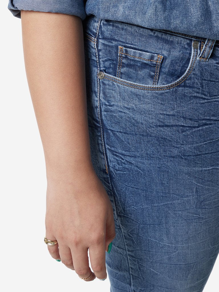 Sassy Soda Curves Blue Oliver Cropped Jeans