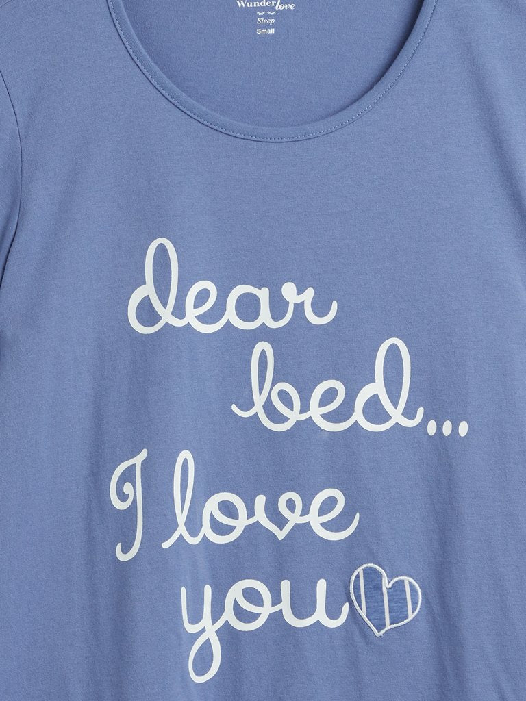 Wunderlove Blue T-Shirt And Pyjamas Set