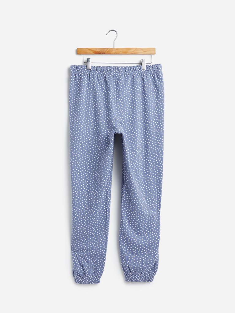 Wunderlove Blue Snowflake Print Pyjamas