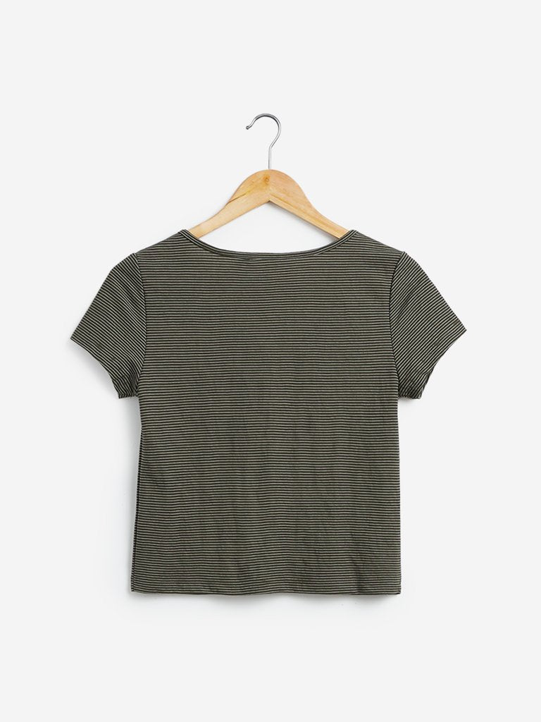 Nuon Black Striped Top