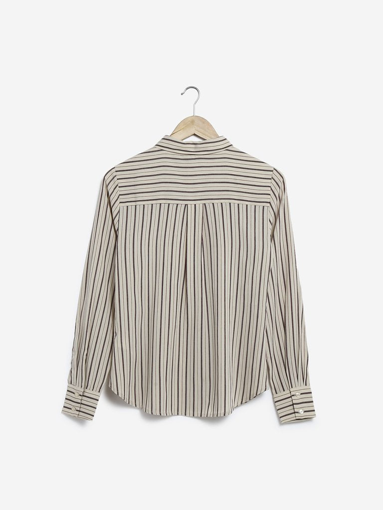 Wardrobe Beige Striped Agnus Shirt