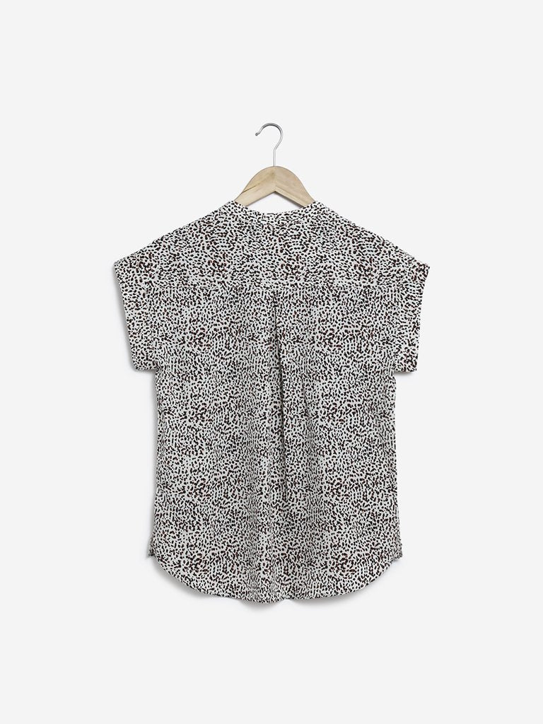 Wardrobe Brown High-Low Leopard Print Tessa Top