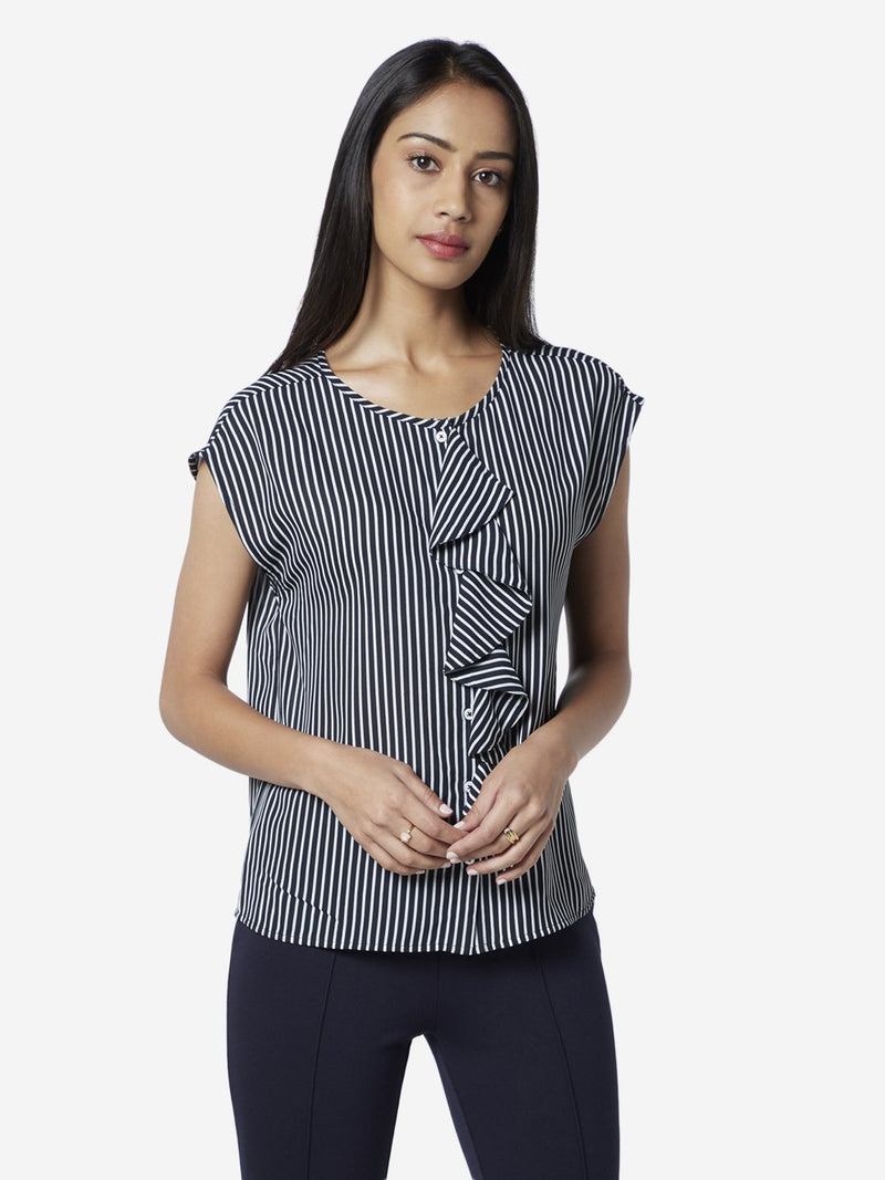 Wardrobe Navy Striped Fara Top