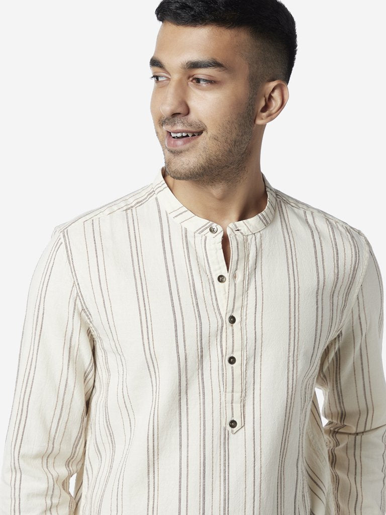 ETA White Resort Fit Striped Shirt