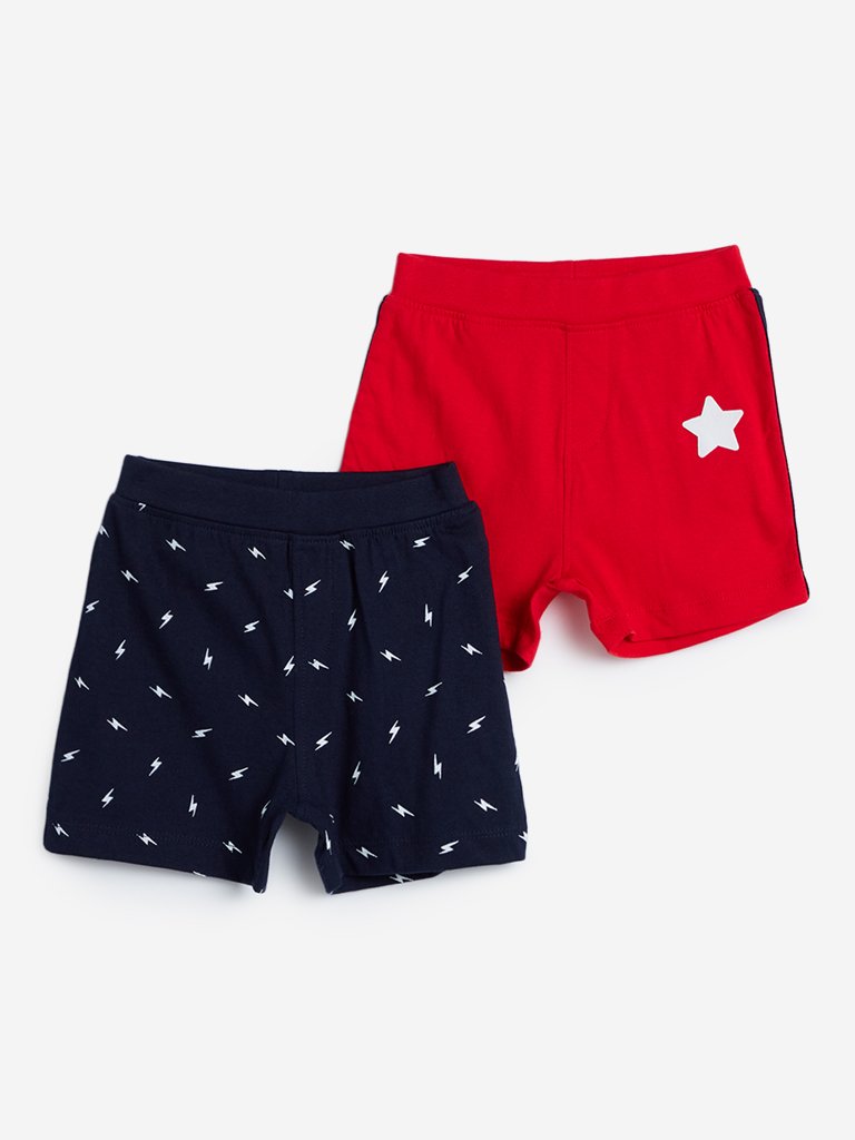 Baby HOP Kids Red Shorts Set Of Two