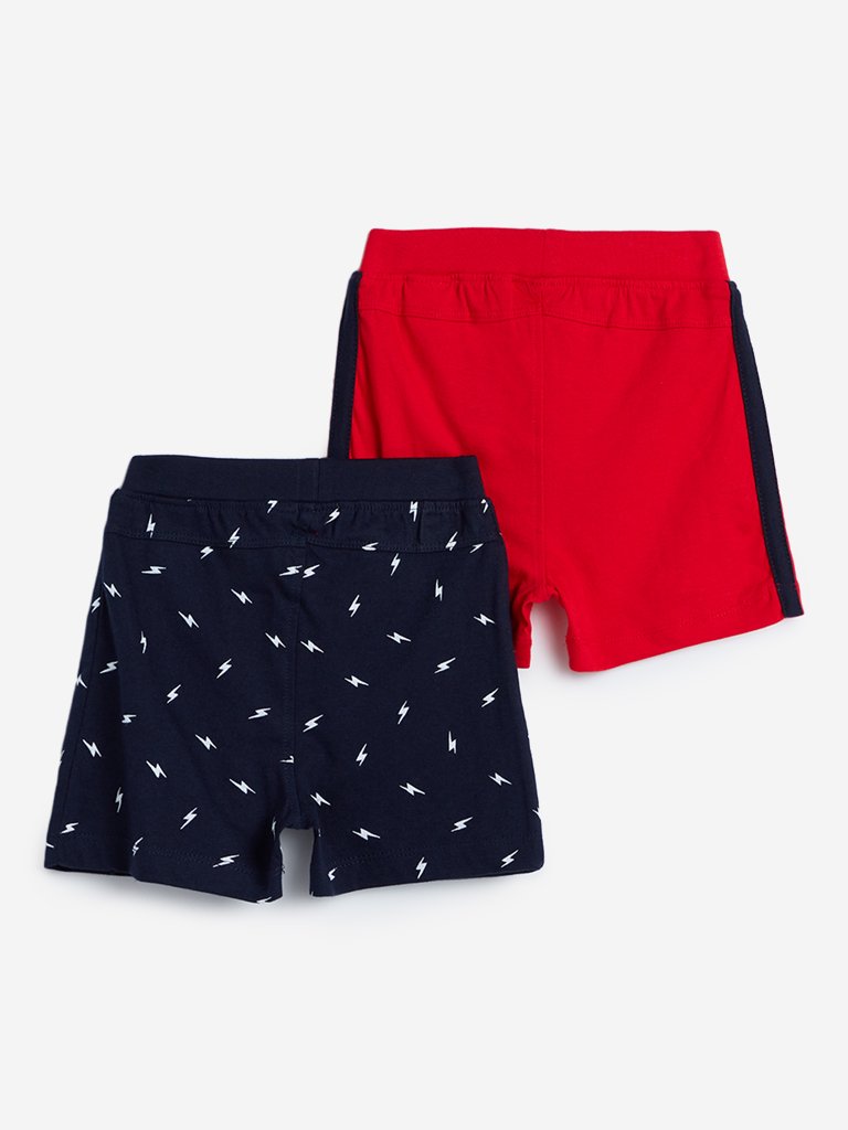 Baby HOP Kids Red Shorts Set Of Two