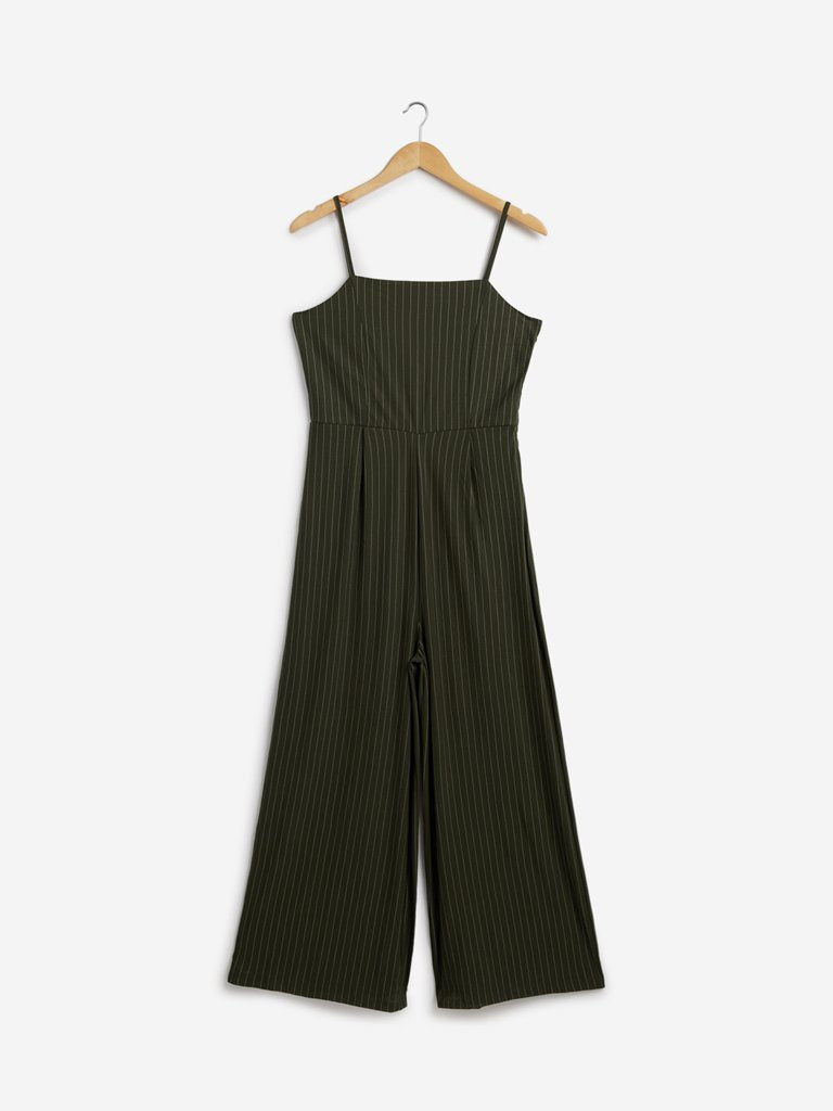 Nuon Khaki Striped Nalinska Jumpsuit