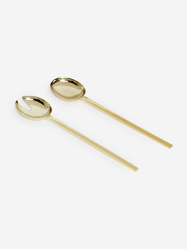 Westside Home Two Piece Gold Salad Server Set