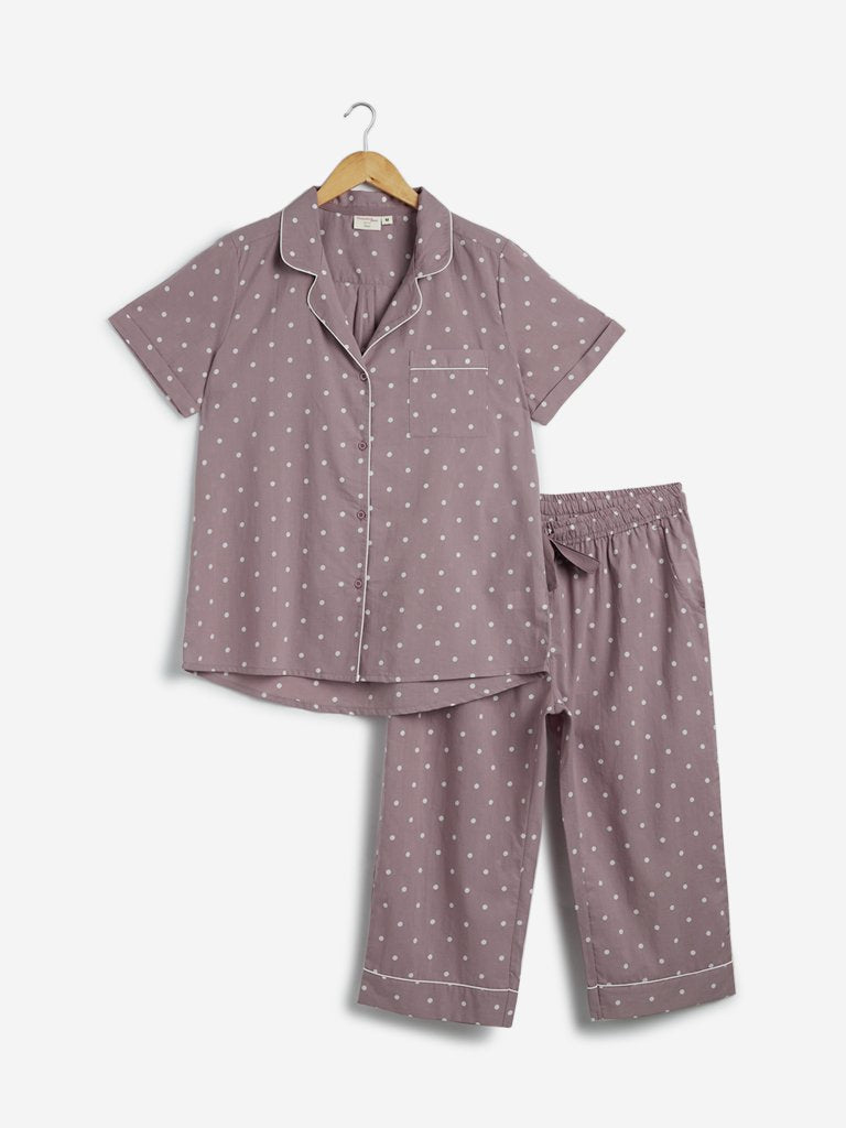 Wunderlove Taupe Shirt And Capris Set