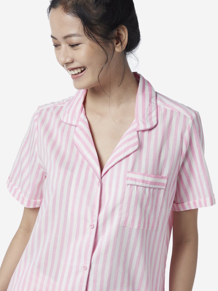 Wunderlove Pink Striped Night Shirt