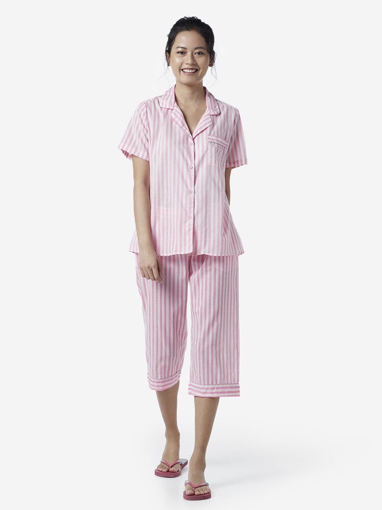 Wunderlove Pink Striped Night Shirt