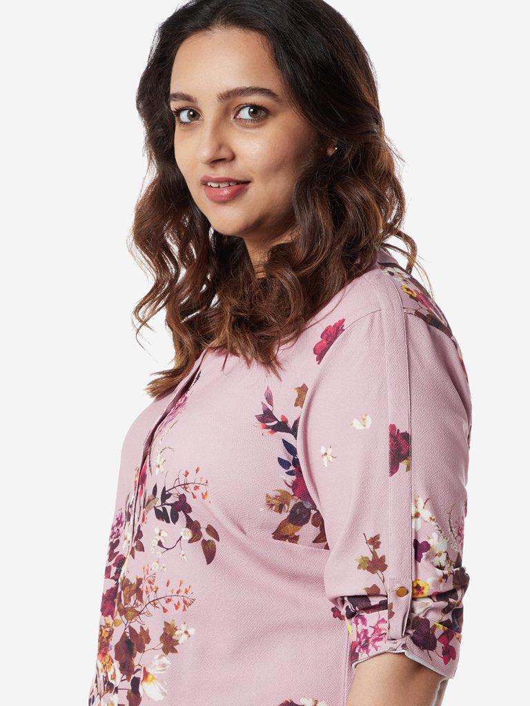 Gia Curves Mauve Floral Cara Top