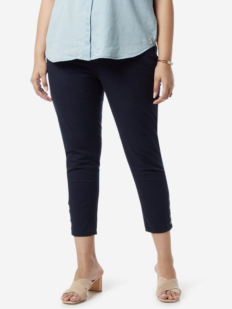 Gia Curves Navy Nikko Cropped Jeans