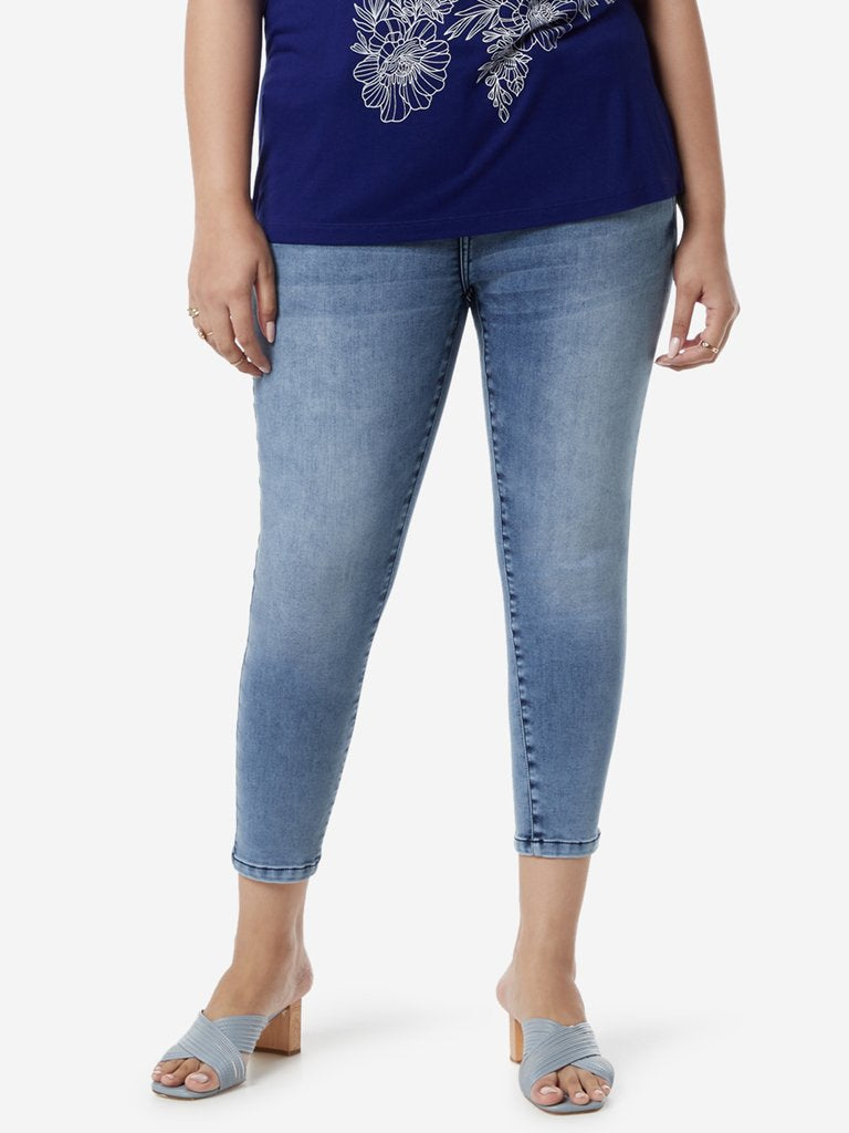 Gia Curves Light Blue Zeel Cropped Jeans