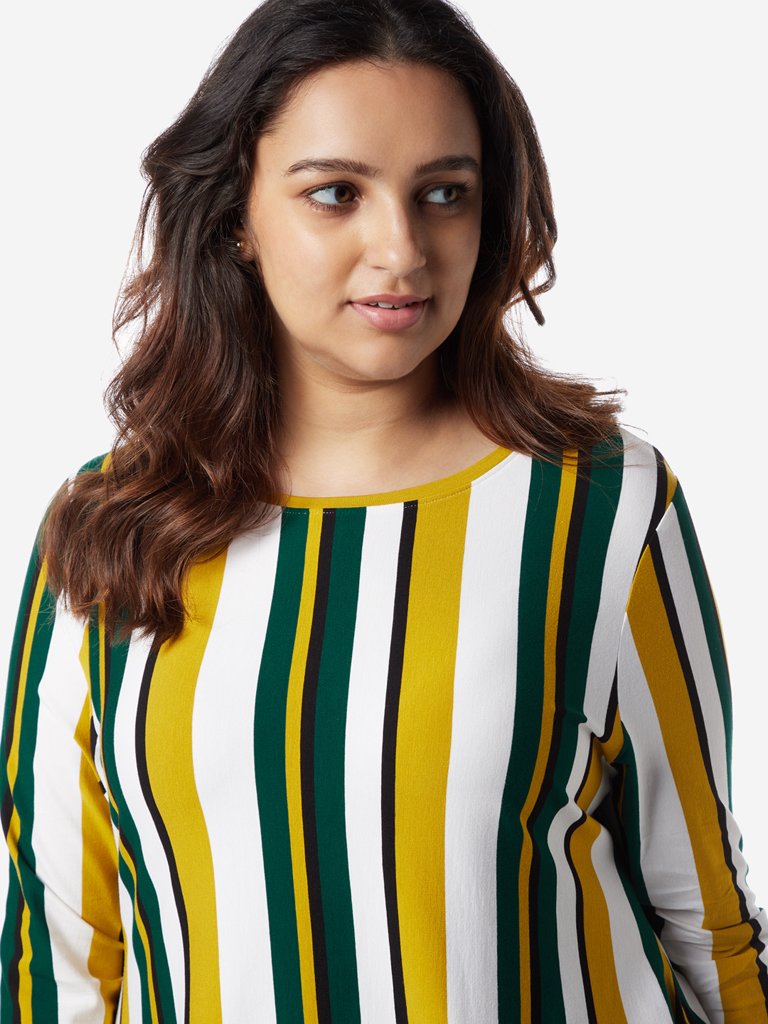 Gia Curves Multicolour Striped Swing Top