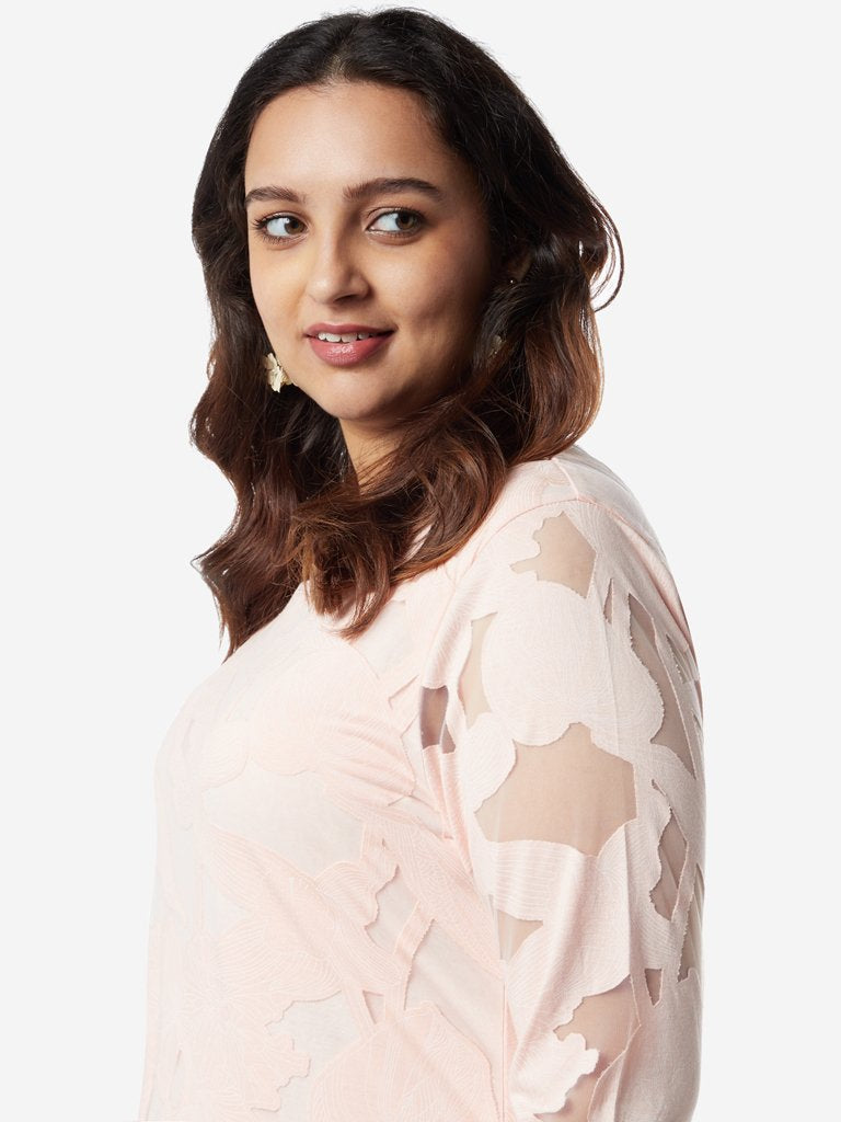 Gia Curves Light Pink Floral Fiona Top