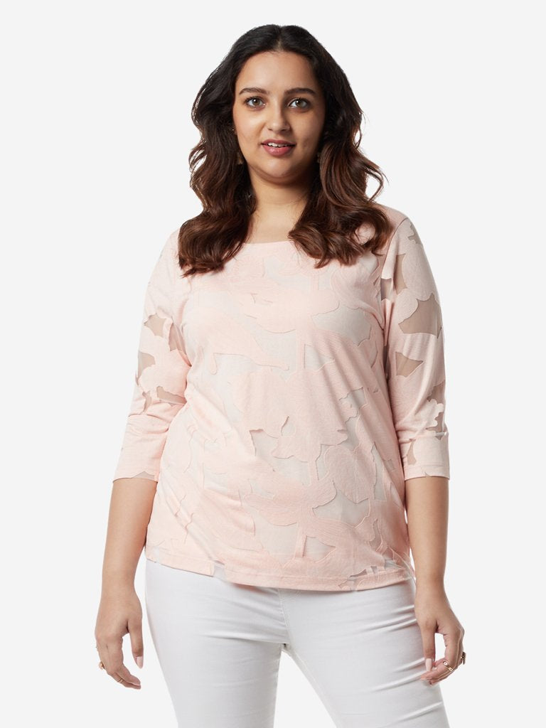 Gia Curves Light Pink Floral Fiona Top