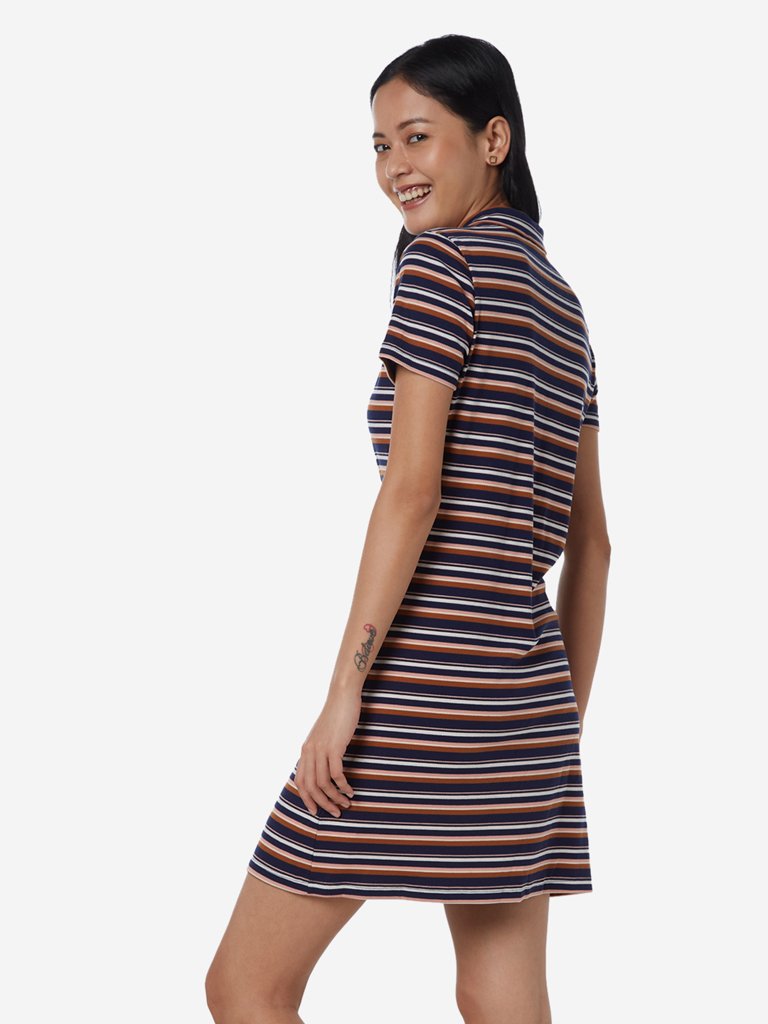 Nuon Multicoloured Striped Conner Shirtdress