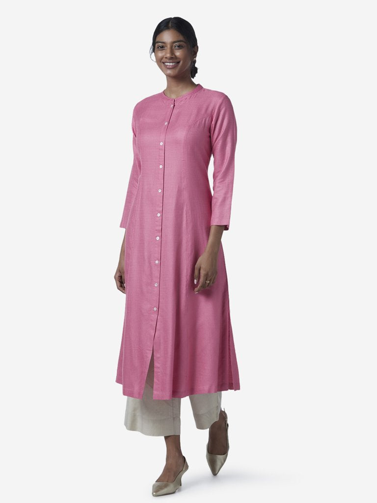 Zuba Bright Pink A-Line Kurta