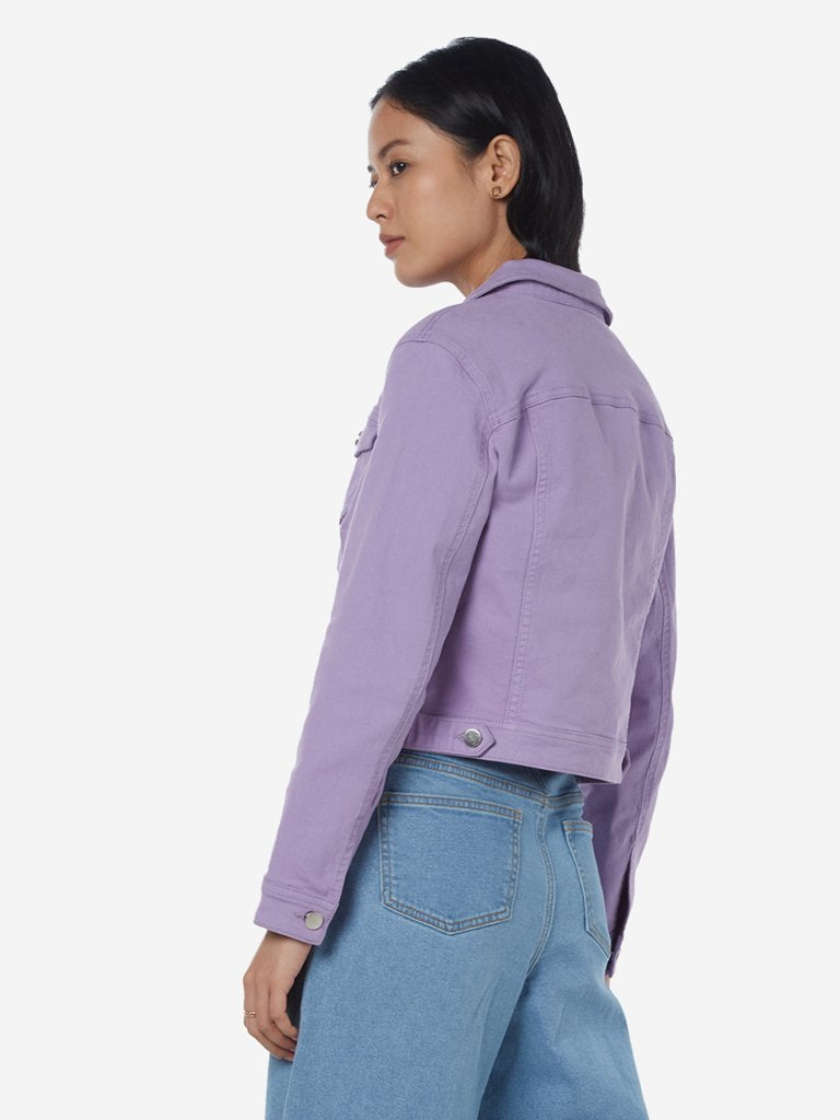 Nuon Lilac Trucker Denim Jacket