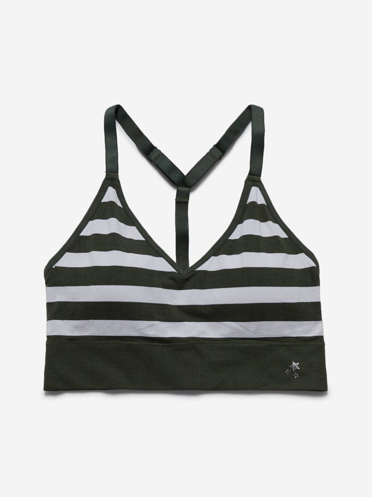 Wunderlove Olive Padded Racerback Sports Bra