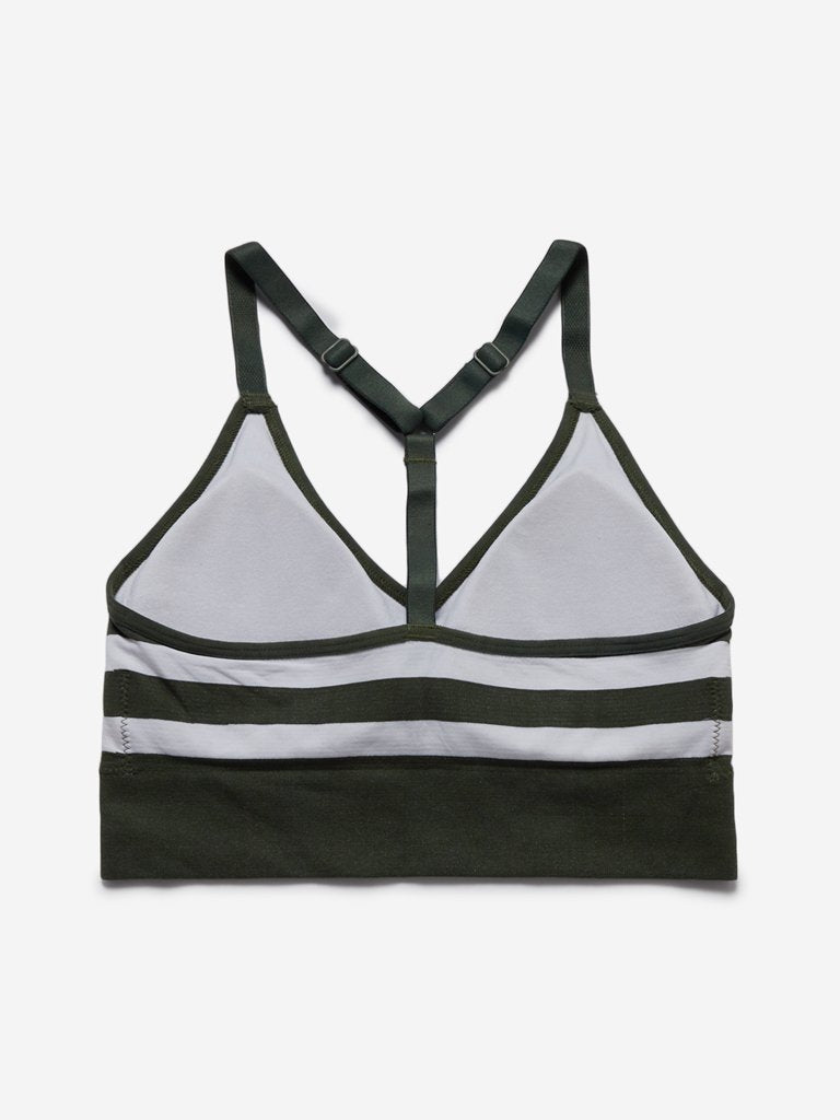 Wunderlove Olive Padded Racerback Sports Bra