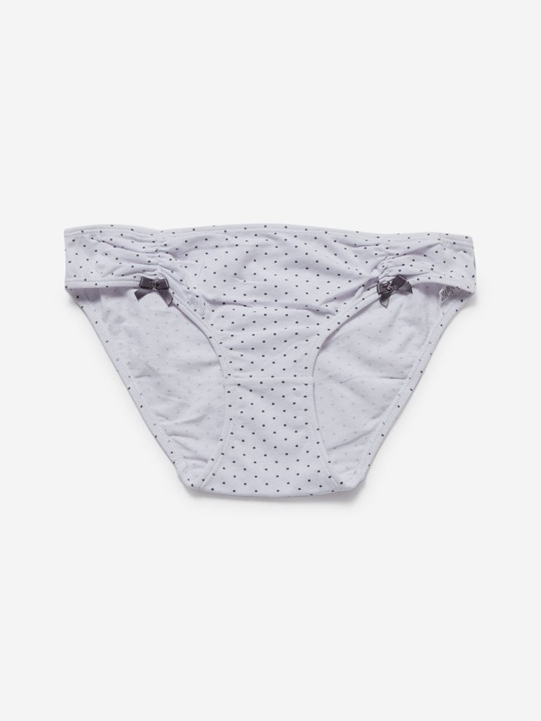 Wunderlove White Dotted Bikini Briefs