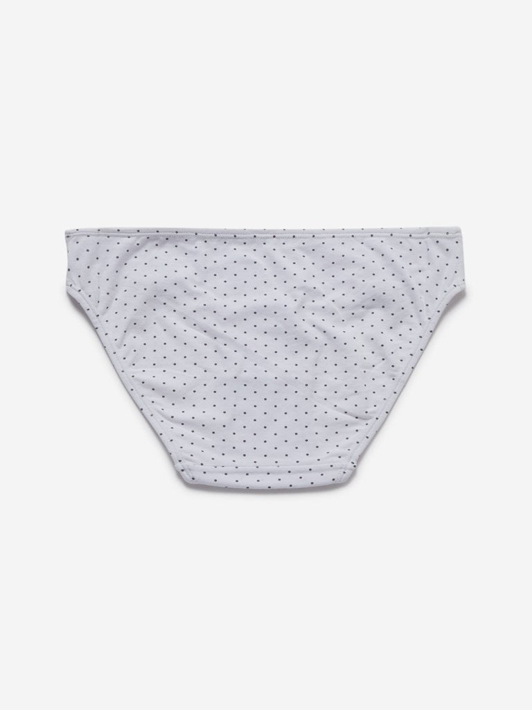 Wunderlove White Dotted Bikini Briefs
