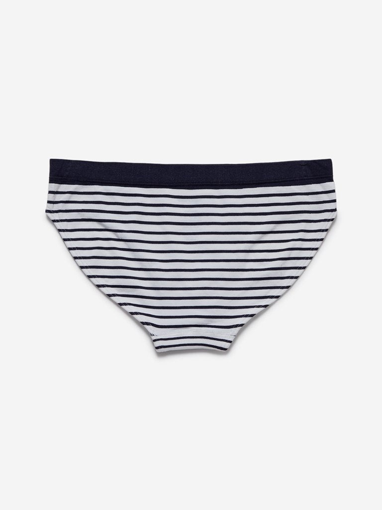 Wunderlove Navy Striped Bikini Briefs