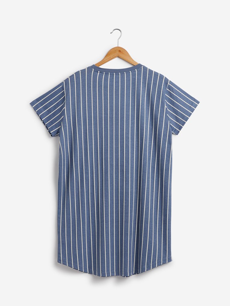 Wunderlove Blue Striped Rabbit Nightdress