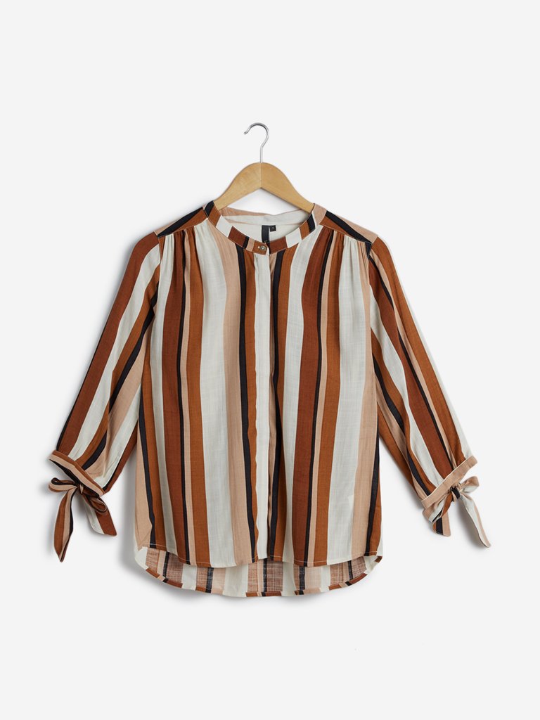 LOV Multicolour Striped High-Low Top