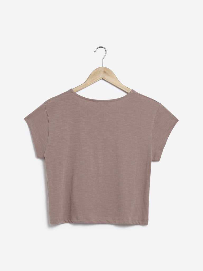 Nuon Light Brown Cropped Samuel T-Shirt