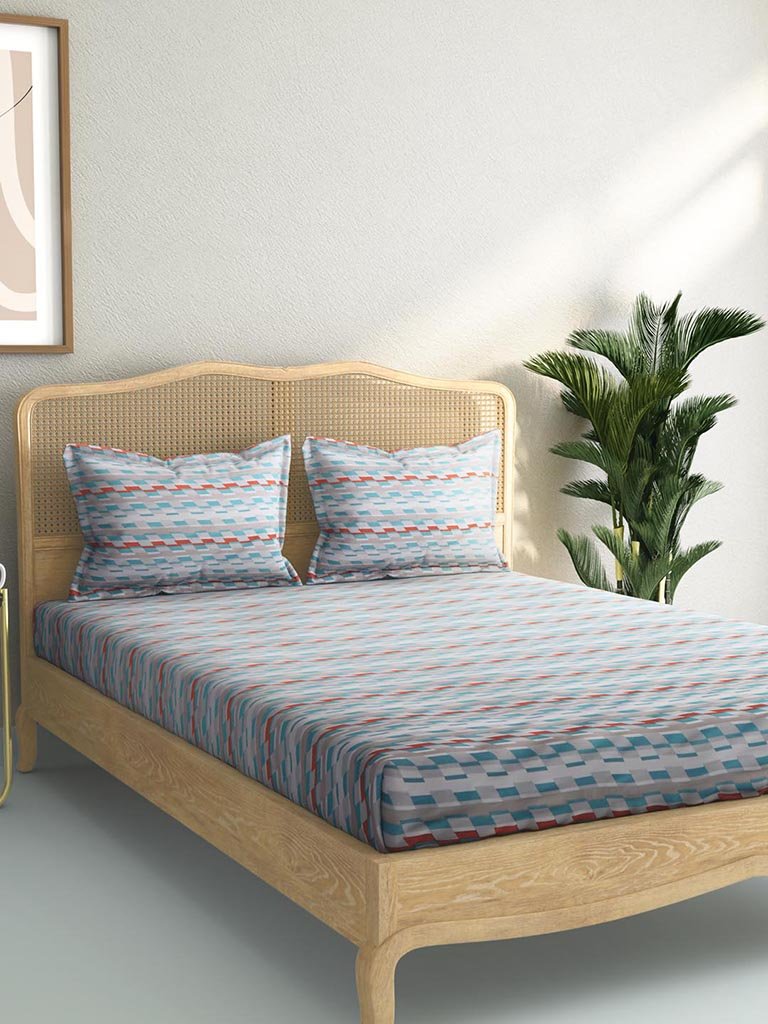 Westside Home Multicolour 144TC Printed King Bedsheet Set