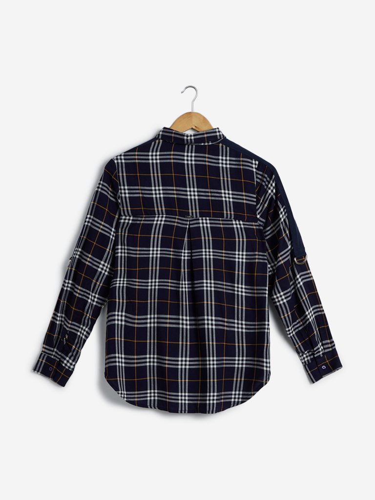 LOV Multicoloured Checked High-Low Casual Shirt