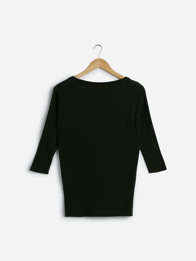 LOV Black Knitted High-Low Top