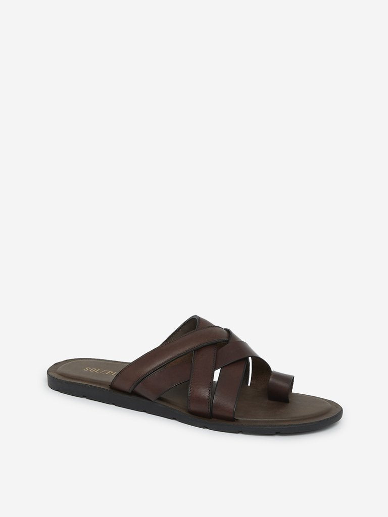 SOLEPLAY Dark Brown Strapped Sandals