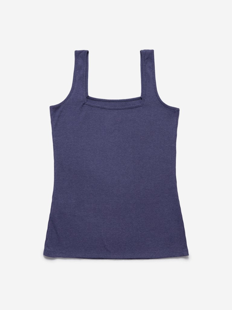 Wunderlove Dark Blue Ribbed Vest