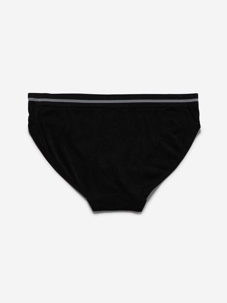Wunderlove Black Text Print Bikini Briefs