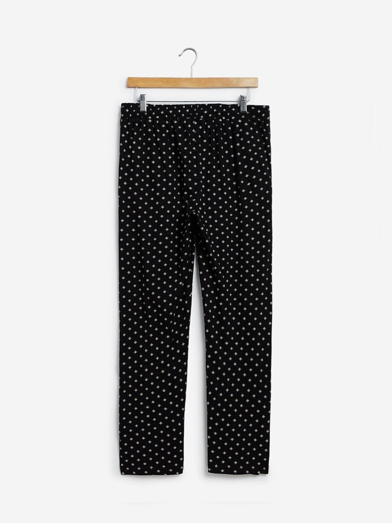 Wunderlove Black Floral Print Pyjamas