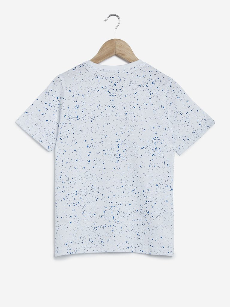 Y&F Kids White Football Crewneck T-Shirt