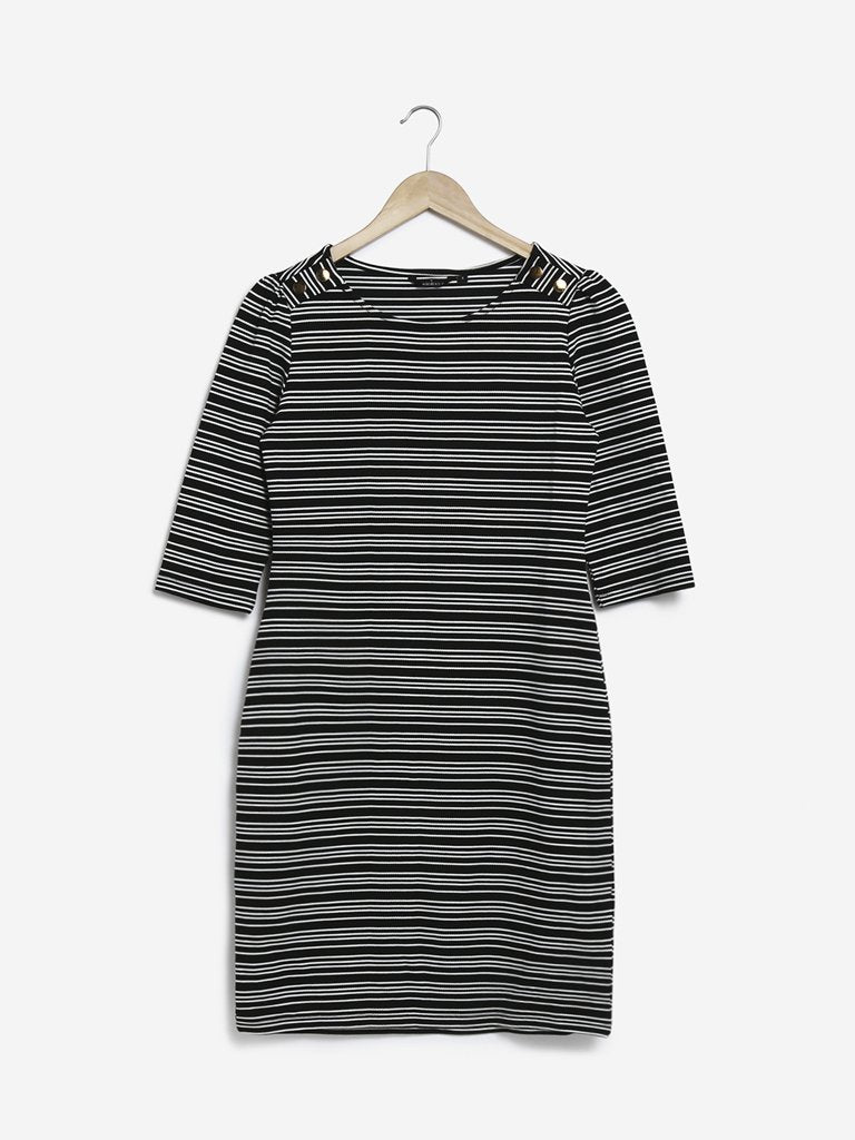 Wardrobe Black Striped Ena Dress