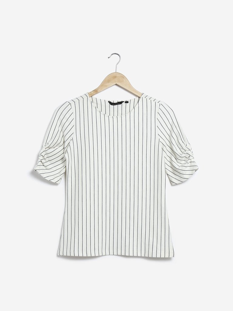 Wardrobe White Striped Adisa Top
