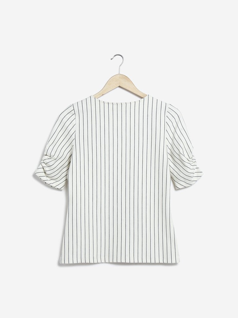 Wardrobe White Striped Adisa Top