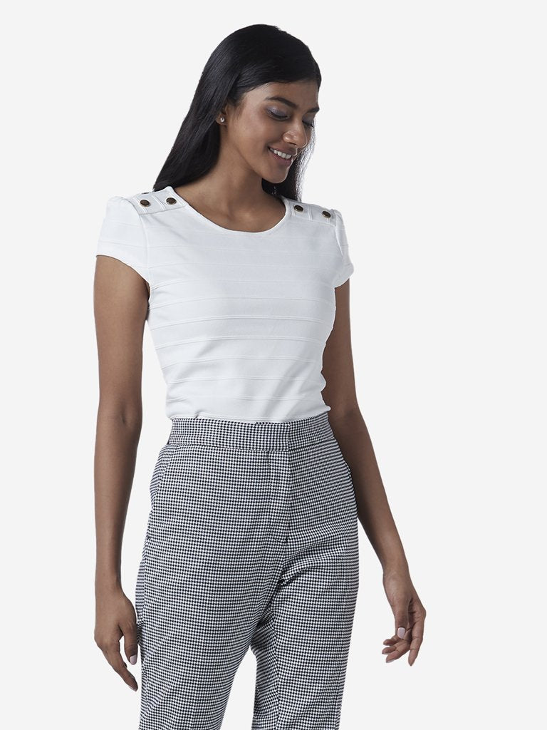 Wardrobe White Striped Rosh Top