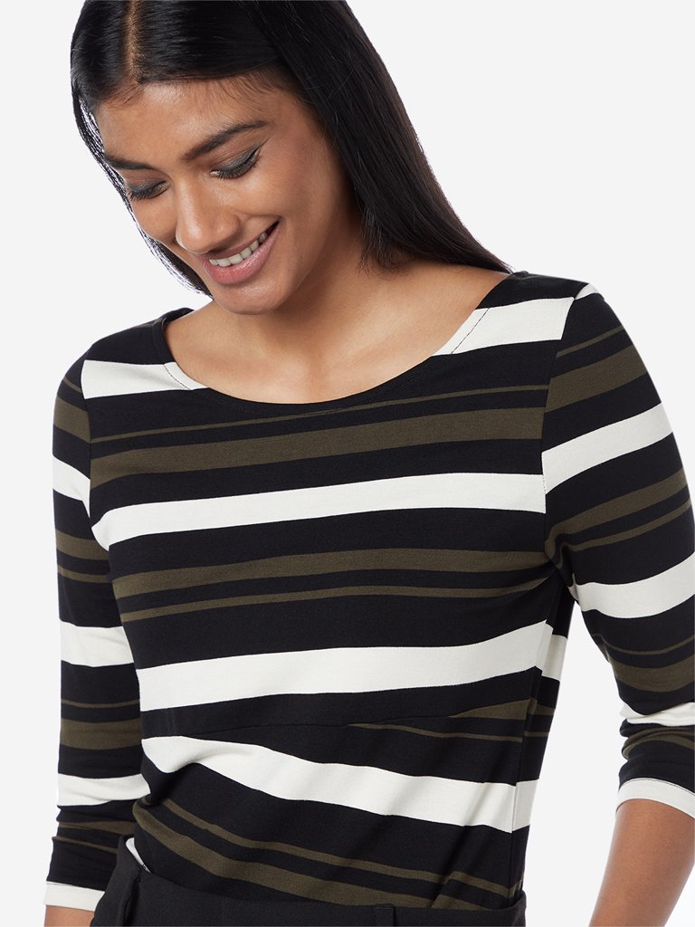 Wardrobe Olive Striped Top