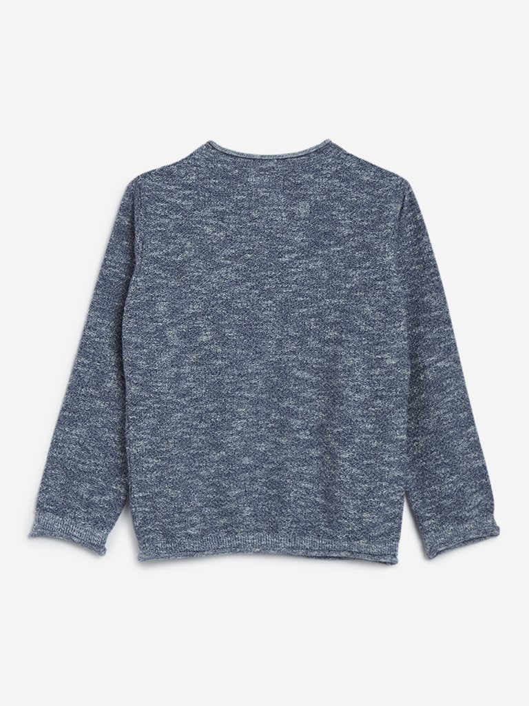 HOP Kids Grey Knitted Crewneck T-Shirt