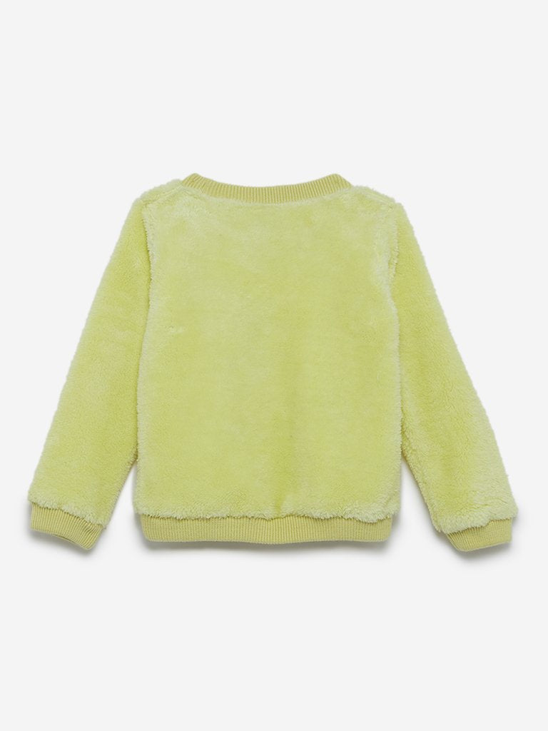 HOP Kids Yellow Faux Fur Pattern Sweatshirt